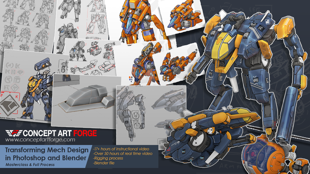 Transforming Mech Design in Photoshop and Blender