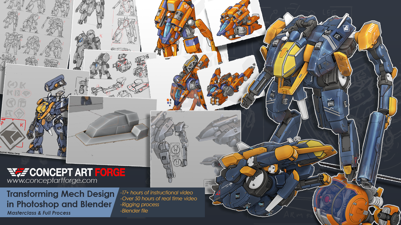 Transforming Mech Design in Photoshop and Blender